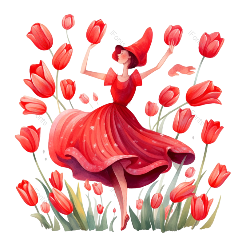 520图片,花卉元素,跳舞PNG,情人节免抠素材